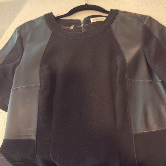 Rebecca Taylor black crepe and leather dress - Picture 15 of 17